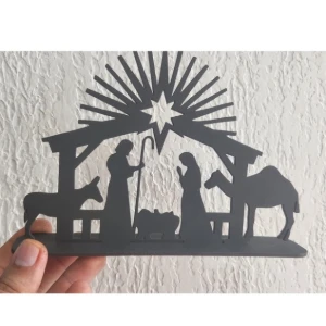 Presépio de Natal em MDF 20 x 13 cm - Artesanato e Personalizados