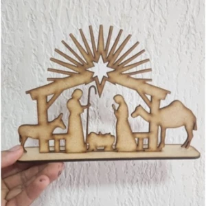 Presépio de Natal em MDF 20 x 13 cm - Artesanato e Personalizados