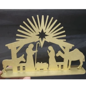 Presépio de Natal em MDF 20 x 13 cm - Artesanato e Personalizados