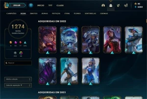 Conta LoL com 1247 skins e todos o Champs - League of Legends