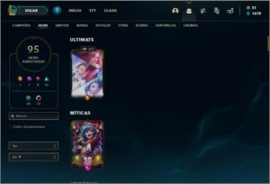 Conta prata 2 com 115 champs e 95 skins - League of Legends LOL