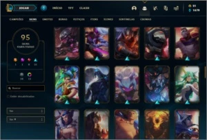 Conta prata 2 com 115 champs e 95 skins - League of Legends LOL
