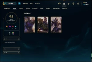 Conta prata 2 com 115 champs e 95 skins - League of Legends LOL