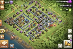 Clash of clans COC Th13 almost full, AQ, BK and GW max