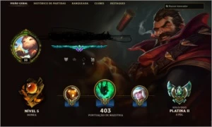 Conta Plat 3  63 skins com todos os champs - League of Legends LOL