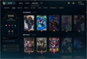 CONTA LOL , ALL CAMPEÕES/RUNAS, + 299 SKINS - VENDA URGENTE - League of Legends