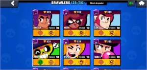 Brawl Stars 14k de troféus, alguns brawlers full