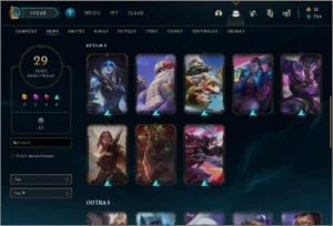 CONTA LOL LVL71 OURO IV - 29 SKINS 55CHAMPS - League of Legends
