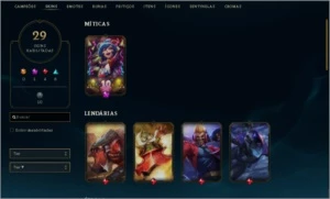 CONTA LOL LVL71 OURO IV - 29 SKINS 55CHAMPS - League of Legends