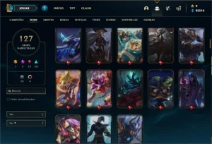 Conta bronze 1 com TODOS os champs e 127 Skins - League of Legends LOL