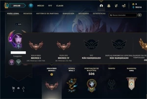 Conta bronze 1 com TODOS os champs e 127 Skins - League of Legends LOL