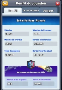 Conta Clash Royale lv13 70/101