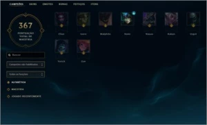 Conta platina 5, conta de 2013 , 367 campeões, 51 skins - League of Legends LOL