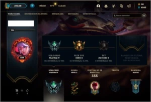 Conta platina 4 com 100 champs e 76 skins ( MAIN ADC / SUP ) - League of Legends LOL
