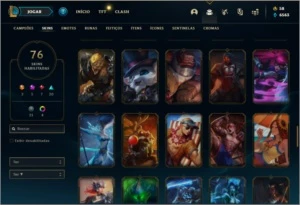 Conta platina 4 com 100 champs e 76 skins ( MAIN ADC / SUP ) - League of Legends LOL