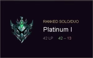 CONTA LOL PLAT 1 -  MMR DE D3 - 42/13 SOLOQ SCORE - League of Legends
