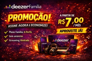 Deezer Família 30 Dias | Plano Completo | 6 Perfis - Premium