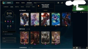 Conta com 219 skins 5 ultimates e mais! - League of Legends LOL