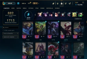 Diamante 3 com TODOS os champs e 352 Skins ( Nivel 936 ) - League of Legends LOL