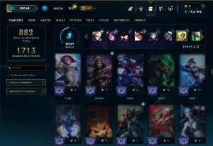 Diamante 3 com TODOS os champs e 352 Skins ( Nivel 936 ) - League of Legends LOL