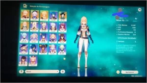 CONTA COM JEAN C1 + QIQI+ KAZUHA + VENTI + FALCÃO + 4 EST - Genshin Impact