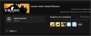 conta steam lvl 44 focada em cs go mult medalhas - Counter Strike