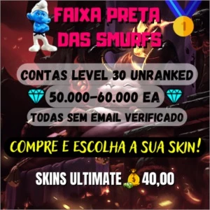 FAIXA PRETA DAS SMURFS🥋🥇🔥 ESCOLHA A SUA SKIN NO CHAT! - League of Legends LOL