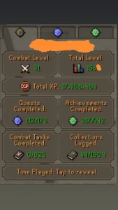 Main account cbt LV 91, total LV 153* - Runescape RS