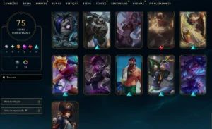Conta Lol Ouro, 75 Skins, com Mítica e Lendárias, 32K Ea - League of Legends