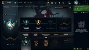 Platina 2 Solo / Ouro 2 Flex - League of Legends LOL