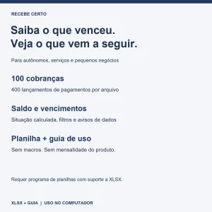 Planilha Contas a Receber com Pagamentos Parciais - Planilhas e Dashboards