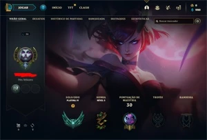 KATARINA RAINHA DE BATALHA - PLATINA 4, EMAIL NÃO CONFIRMADO - League of Legends LOL