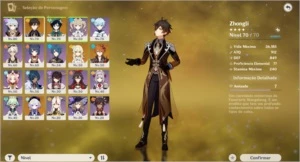 Genshin impact conta zhongli,venti,childe,qiqi tumulo AR47