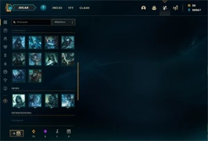 Conta de lol ouro 3 mmr normal 67 skins 20k de essência azul - League of Legends