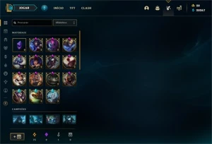 Conta de lol ouro 3 mmr normal 67 skins 20k de essência azul - League of Legends