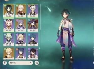 Ar49. Kazuha + juramento/ xiao, mona, keqing, Jean, + armas - Genshin Impact