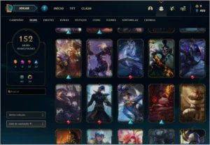 Conta League of Legends, 152 SKINS, UNRANKED, LVL 207 LOL