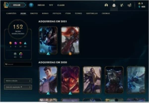Conta League of Legends, 152 SKINS, UNRANKED, LVL 207 LOL