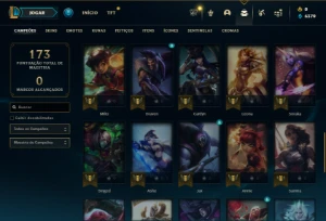 Bronze 4 com 50 Champs e 10 Skins - League of Legends LOL