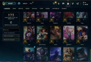 Bronze 4 com 50 Champs e 10 Skins - League of Legends LOL