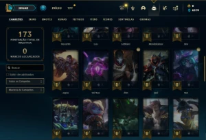 Bronze 4 com 50 Champs e 10 Skins - League of Legends LOL