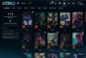 Bronze 4 com 50 Champs e 10 Skins - League of Legends LOL