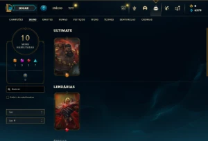 Bronze 4 com 50 Champs e 10 Skins - League of Legends LOL