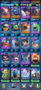 Vendo conta de Clash royale arena 15 com várias cartas upada