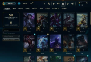 Prata 2 com 45 Champs e 4 Skins + 1 Fragmento - League of Legends LOL