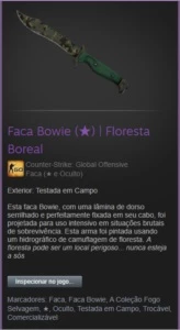 FACA BOWIE BOREAL FOREST - Counter Strike CS