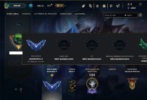 Diamante 2 com 65 Champs e 23 Skins - League of Legends LOL