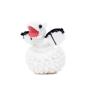 Ovo com filhote de Dragão branco em amigurumi - Artesanato e Personalizados