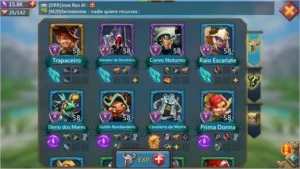 Conta Lords Mobile CST25, 33M de Poder + Cavaleira da Rosa