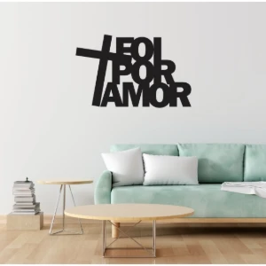 Frase de Parede Foi Por Amor em MDF Preto